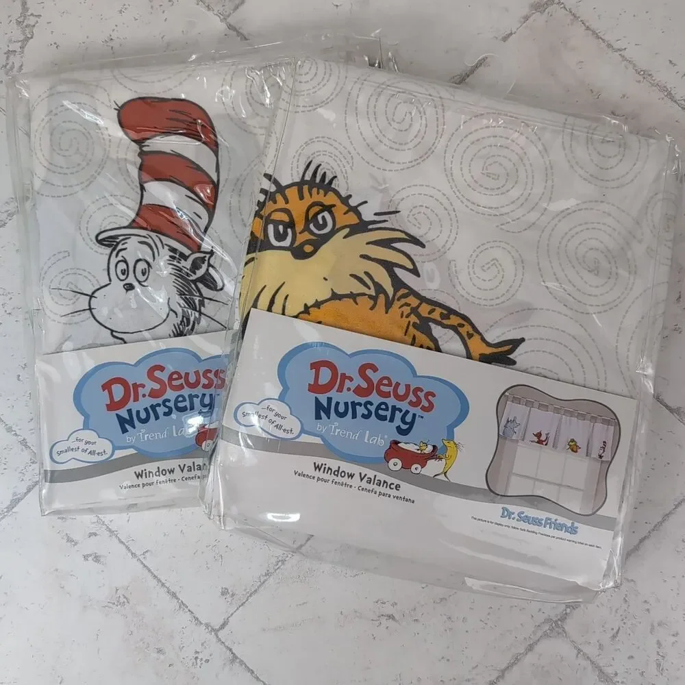 Dr. Seuss Friends Nursery Valance Set of Two Trend Lab 56x15 New Sealed